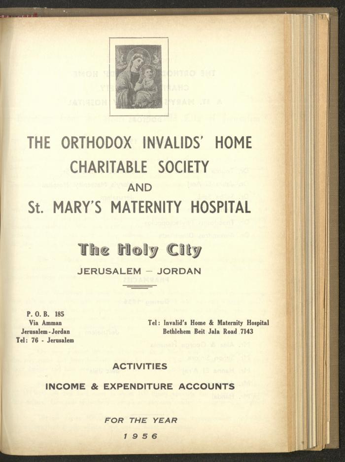 The Orthodox Charitable Refuge's Budget, Jerusalem 1940-67