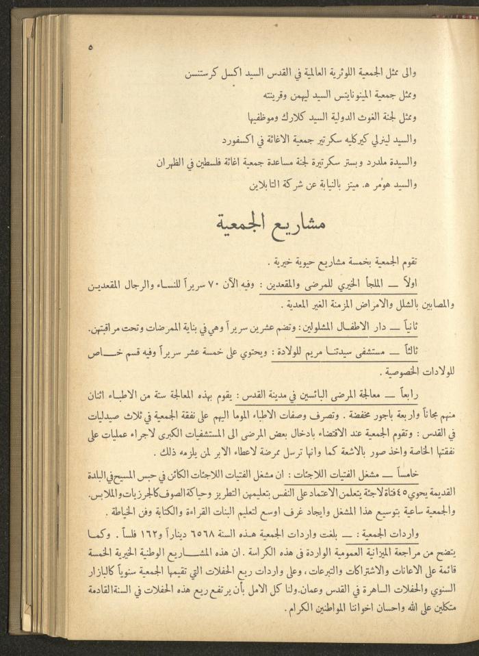 The Orthodox Charitable Refuge's Budget, Jerusalem 1940-67