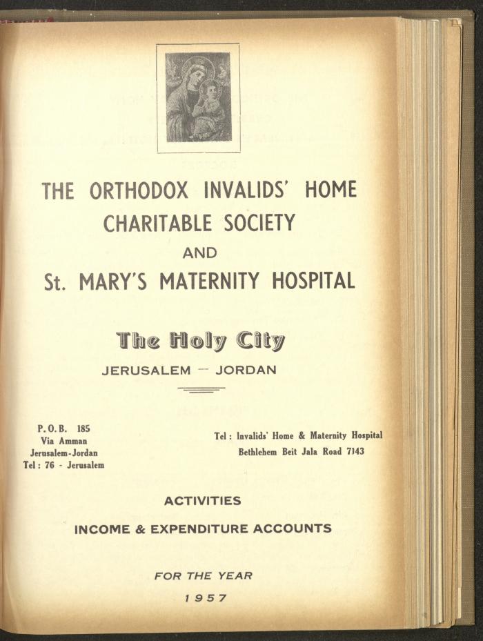 The Orthodox Charitable Refuge's Budget, Jerusalem 1940-67