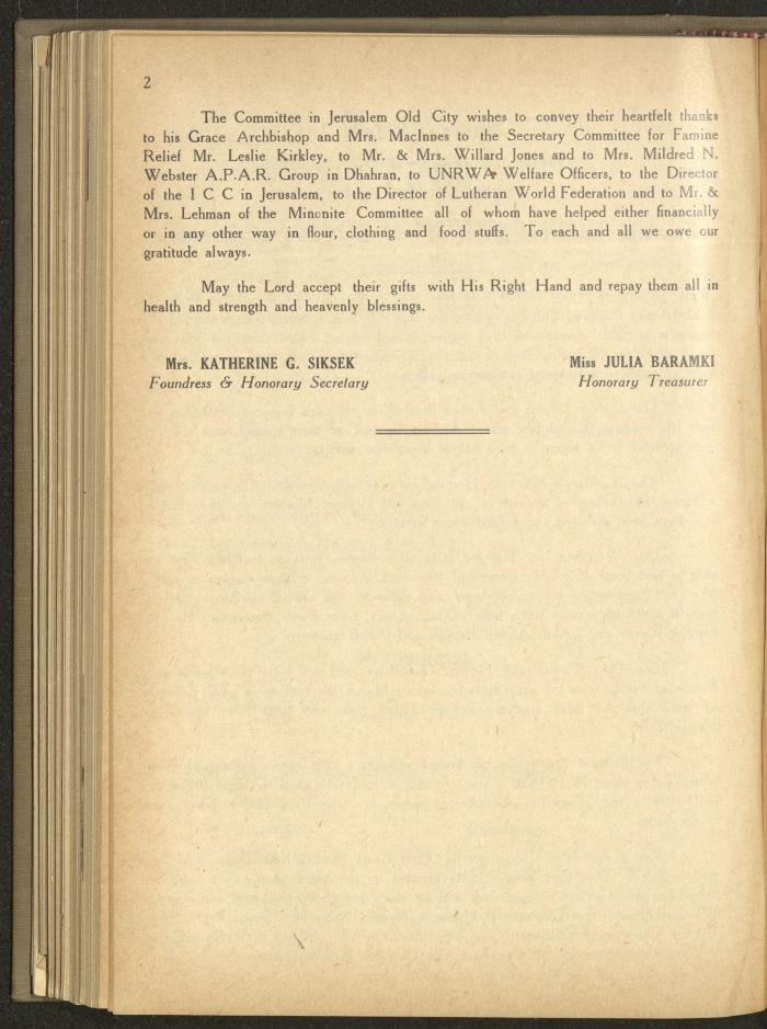The Orthodox Charitable Refuge's Budget, Jerusalem 1940-67