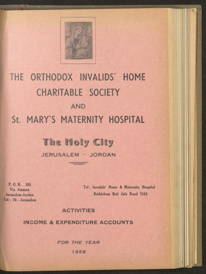 The Orthodox Charitable Refuge's Budget, Jerusalem 1940-67