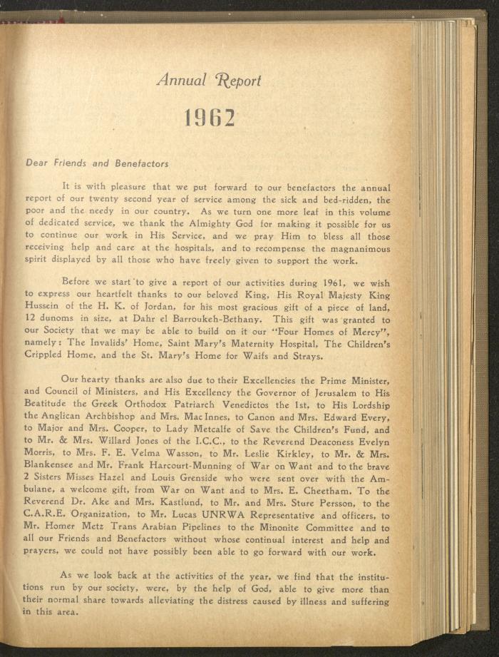 The Orthodox Charitable Refuge's Budget, Jerusalem 1940-67