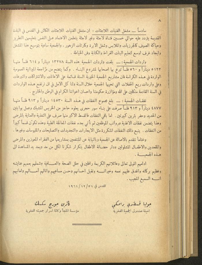 The Orthodox Charitable Refuge's Budget, Jerusalem 1940-67