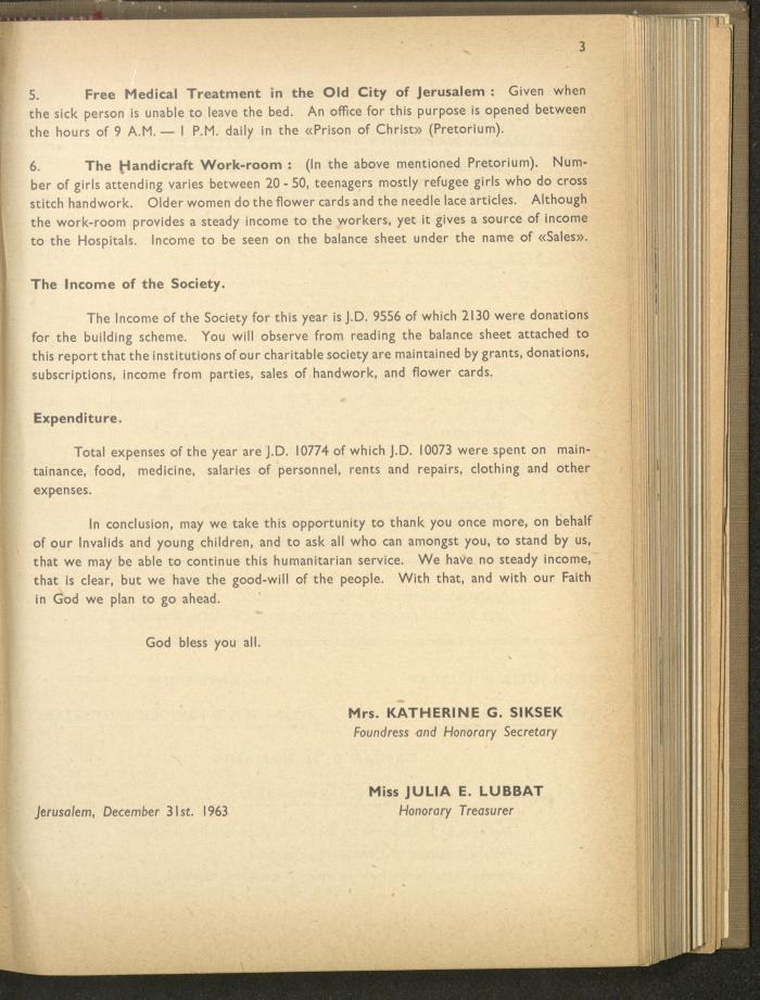 The Orthodox Charitable Refuge's Budget, Jerusalem 1940-67