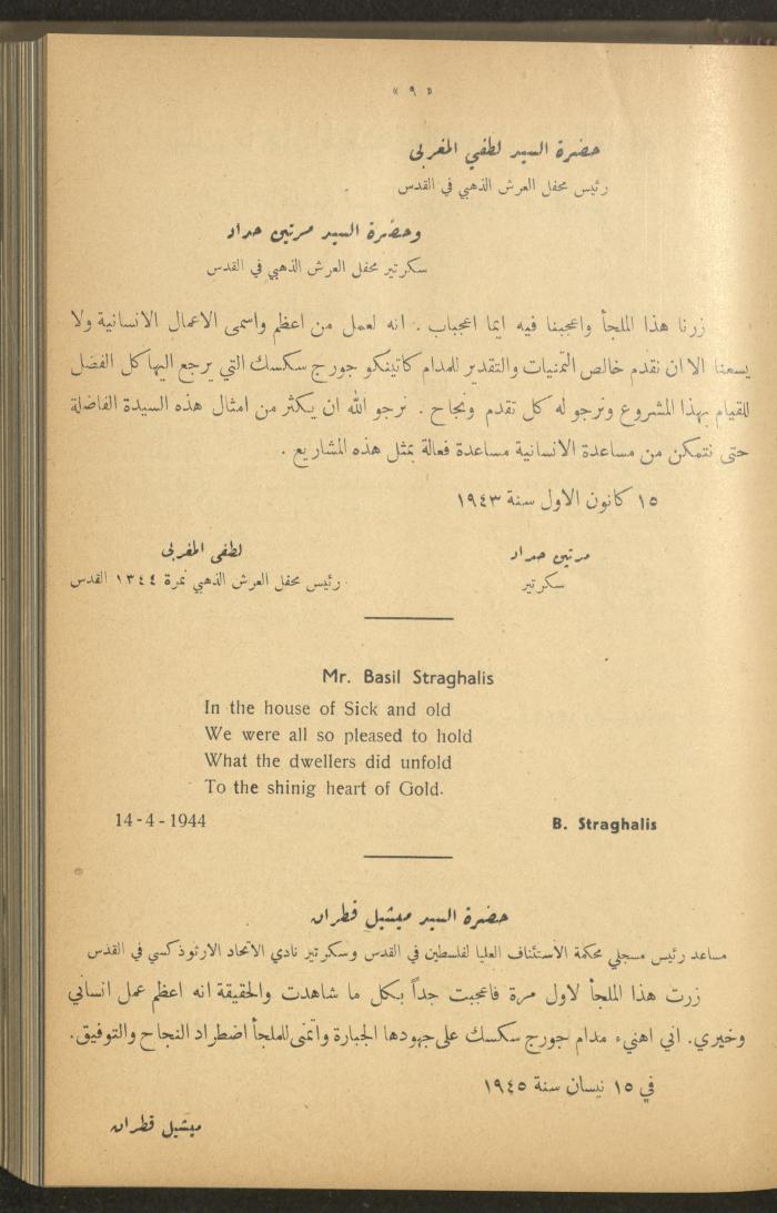 The Orthodox Charitable Refuge's Budget, Jerusalem 1940-67