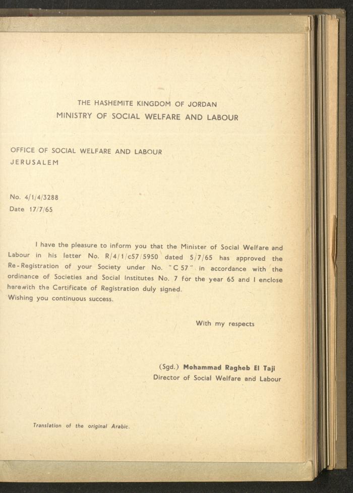 The Orthodox Charitable Refuge's Budget, Jerusalem 1940-67