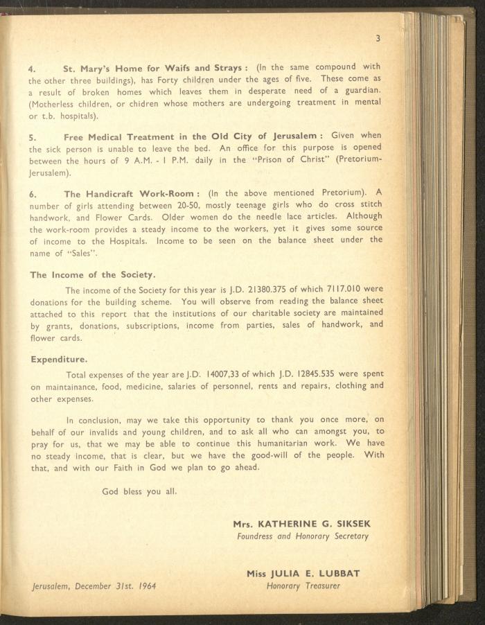 The Orthodox Charitable Refuge's Budget, Jerusalem 1940-67