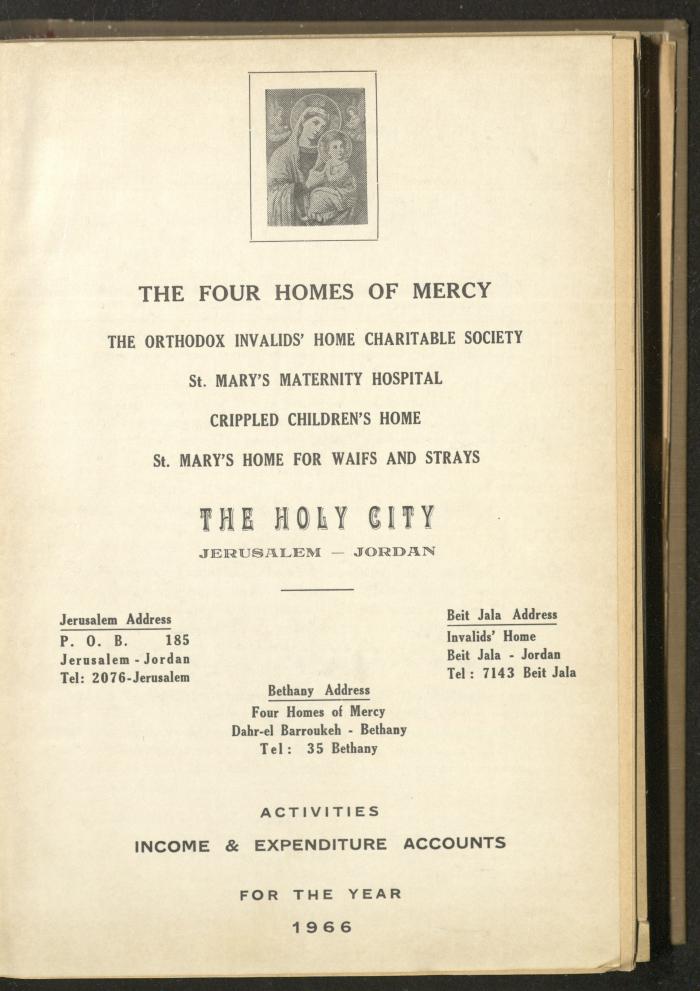 The Orthodox Charitable Refuge's Budget, Jerusalem 1940-67