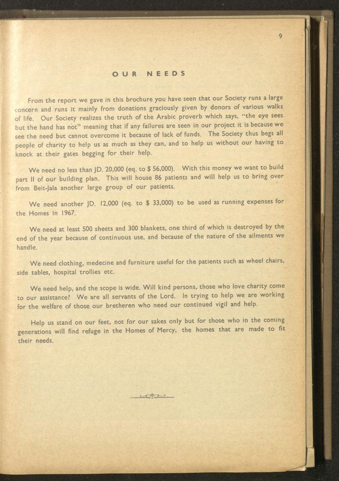 The Orthodox Charitable Refuge's Budget, Jerusalem 1940-67