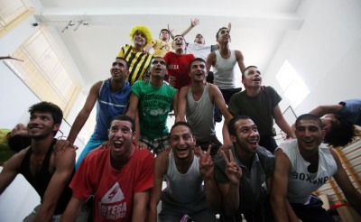 من تدريبات المدرسة الصيفية التي تقيمها "مدرسة سيرك فلسطين"