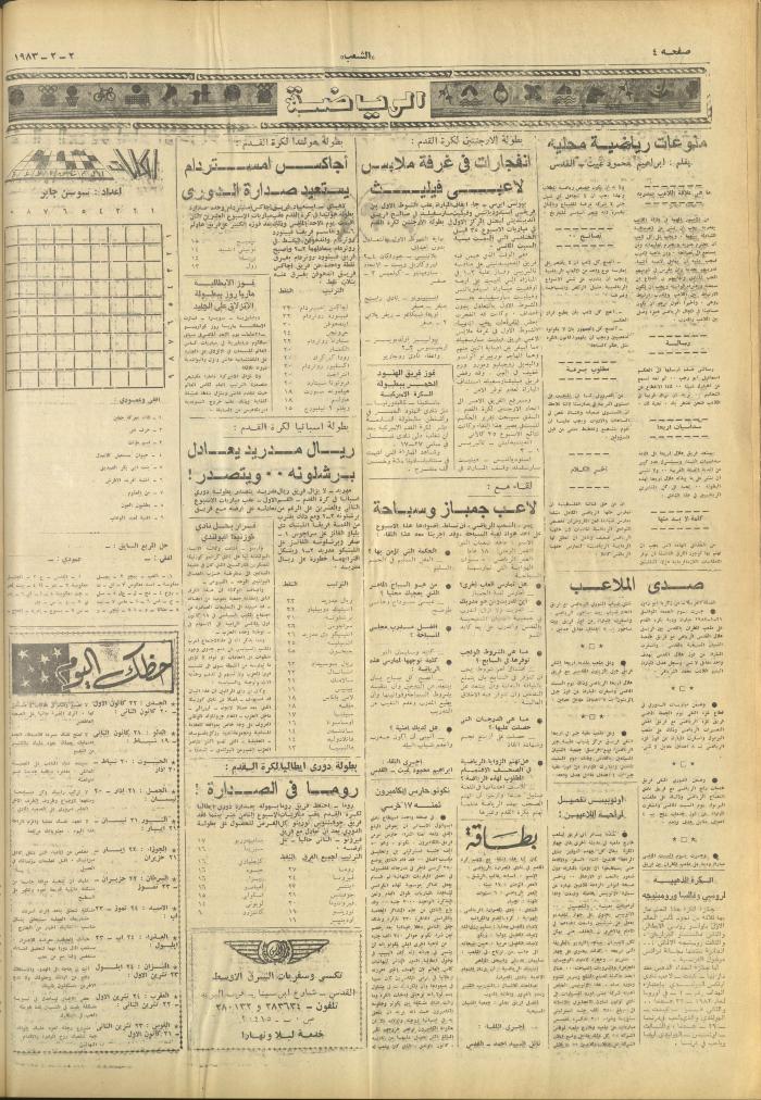 العدد 3195 من جريدة الشعب، 2 شباط 1983
