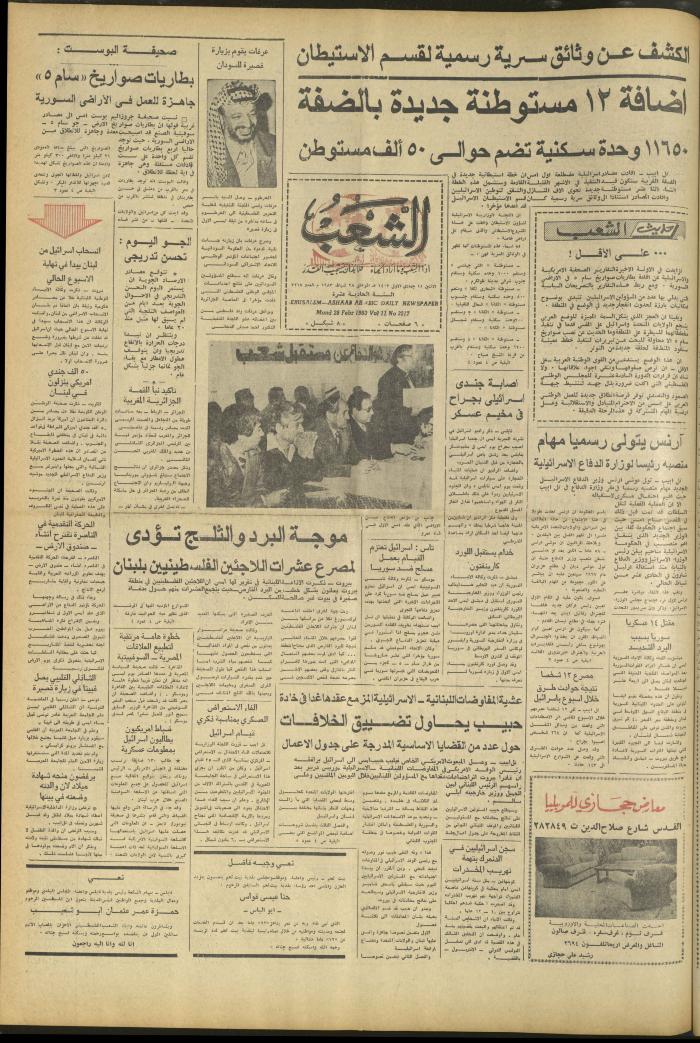 العدد 3217 من جريدة الشعب، 28 شباط 1983
