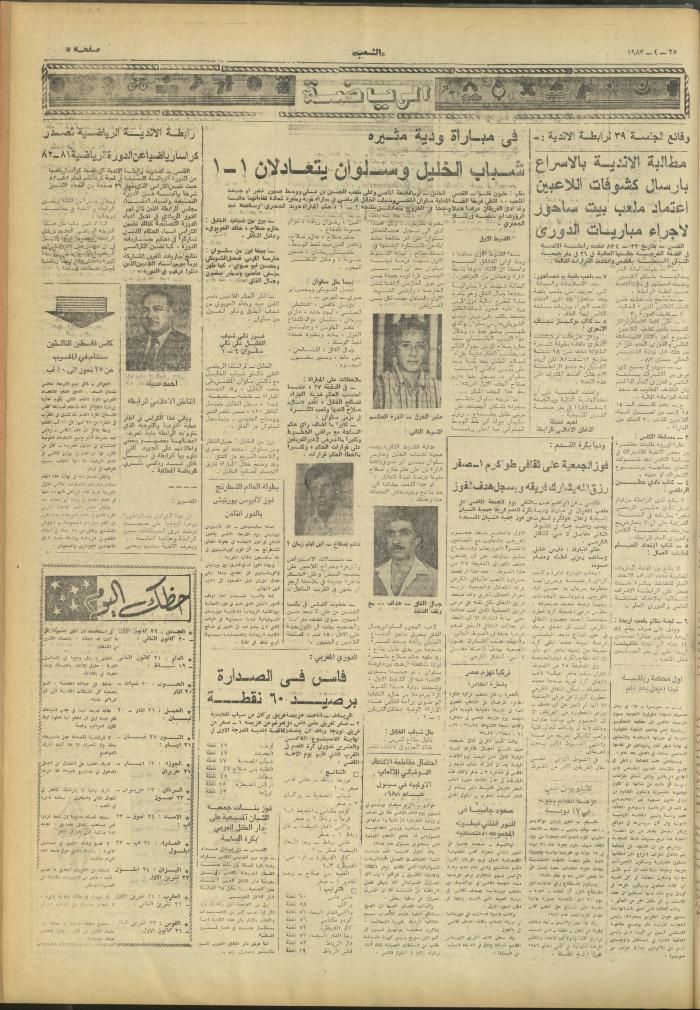 Issue 3264 of Asha'b Newspaper, 25 April 1983
