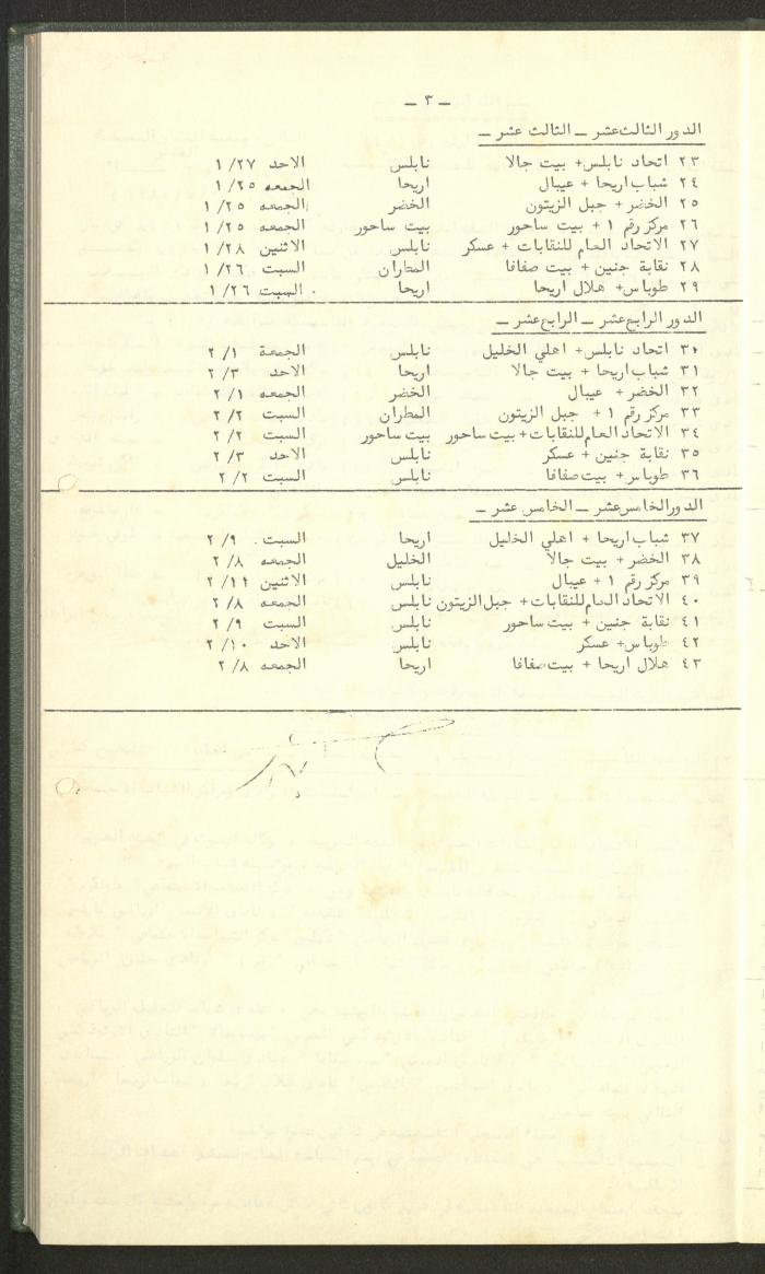 Documents of the Association of Sports Clubs in the West Bank, 1980-1984