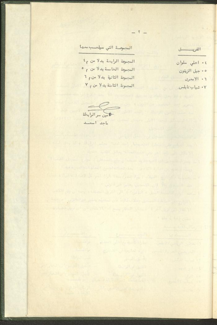 Documents of the Association of Sports Clubs in the West Bank, 1980-1984