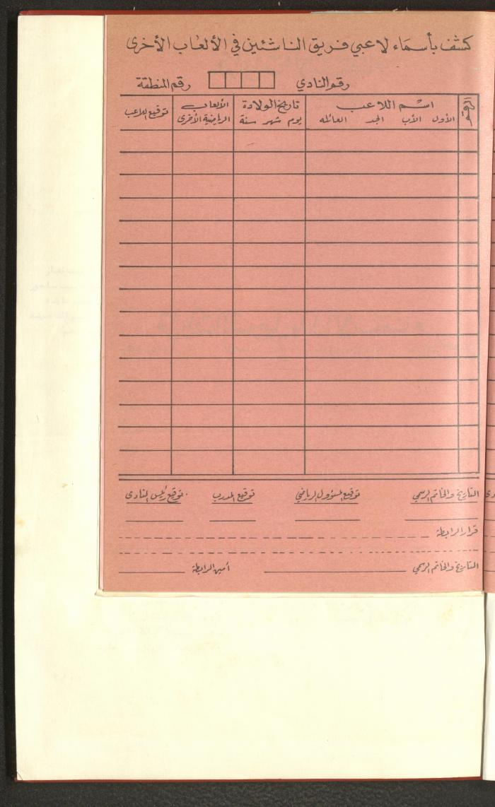 Sports Clubs Association Documents, 1979