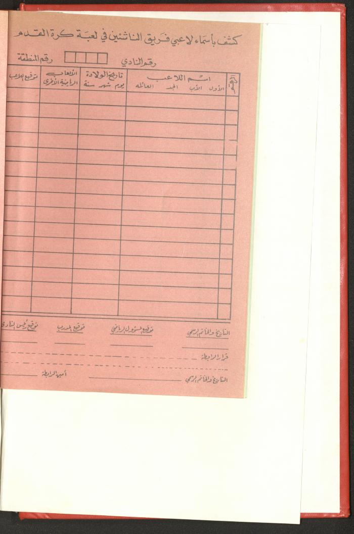 Sports Clubs Association Documents, 1979