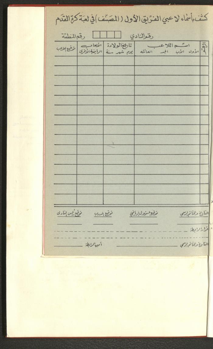 Sports Clubs Association Documents, 1979