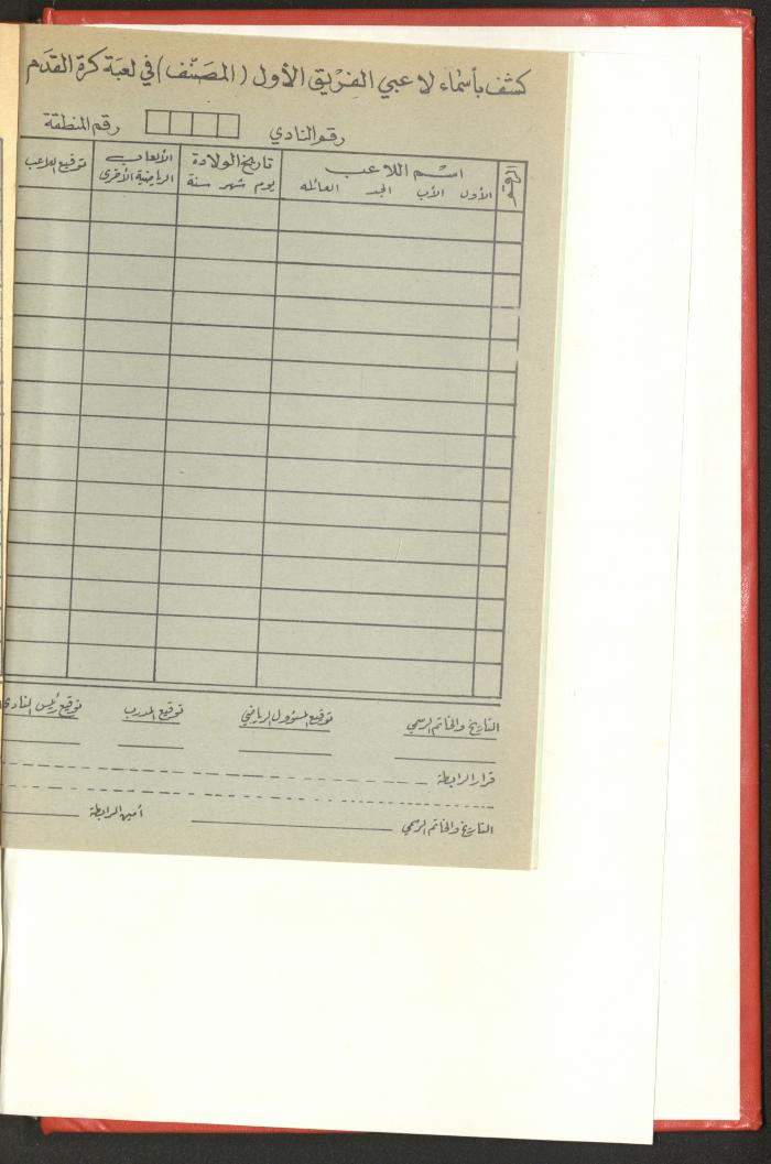 Sports Clubs Association Documents, 1979