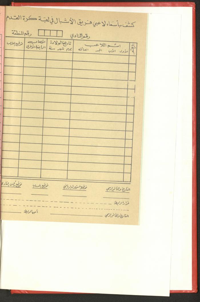 Sports Clubs Association Documents, 1979