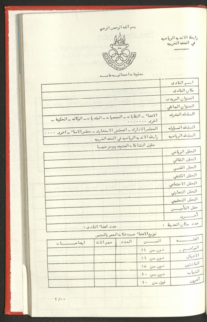 Sports Clubs Association Documents, 1979