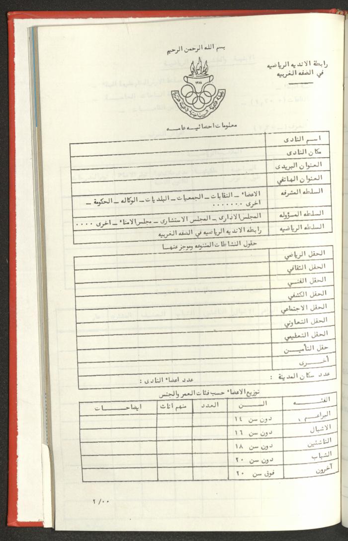 Sports Clubs Association Documents, 1979