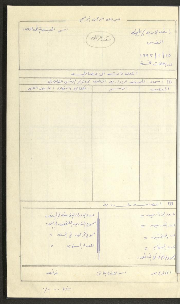 مراسلات رابطة الأندية الرياضية، القدس، 1990-93