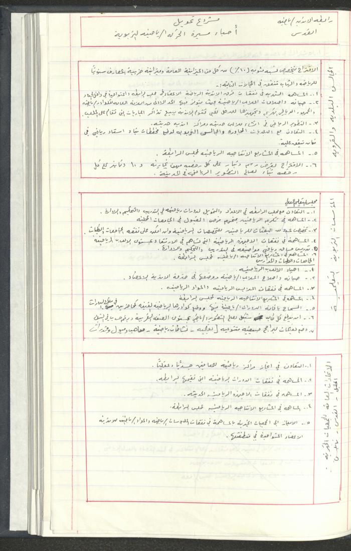 مراسلات رابطة الأندية الرياضية، القدس، 1990-93