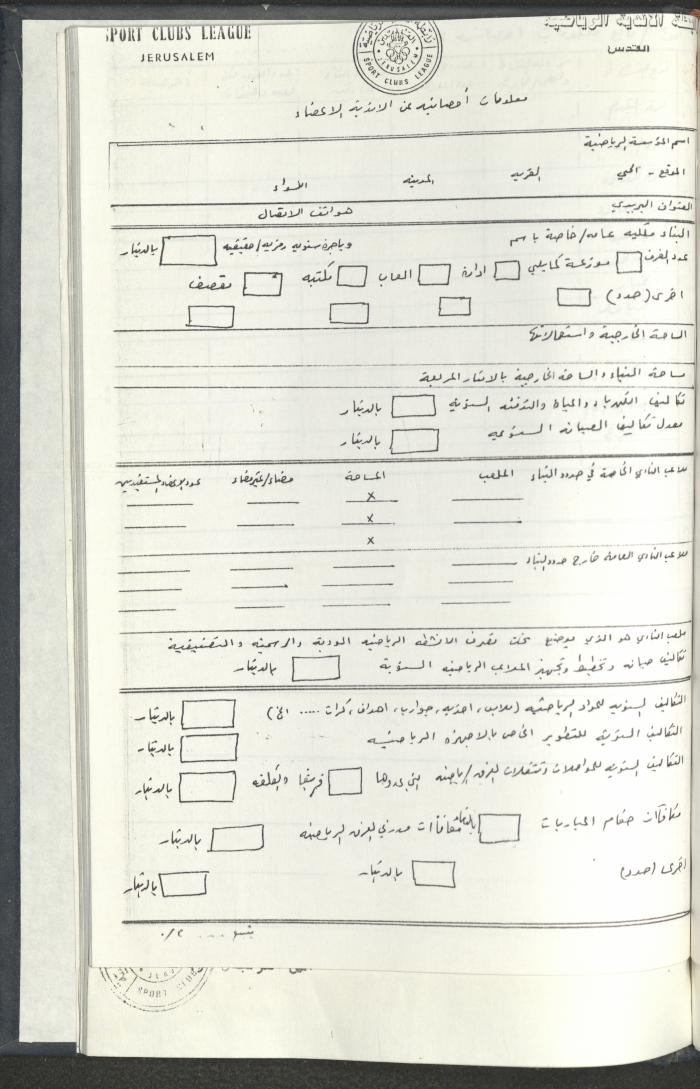 مراسلات رابطة الأندية الرياضية، القدس، 1990-93