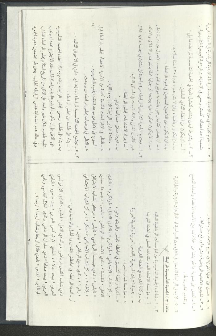 مراسلات رابطة الأندية الرياضية، القدس، 1990-93