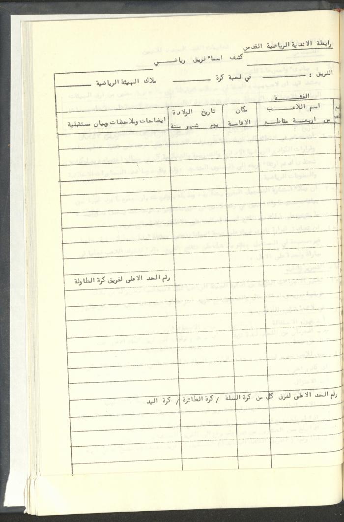 مراسلات رابطة الأندية الرياضية، القدس، 1992-93