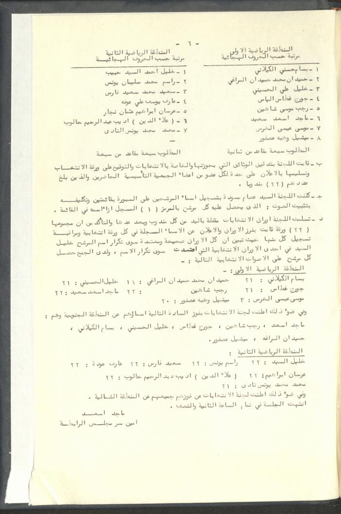 مراسلات رابطة الأندية الرياضية، القدس، 1992-93