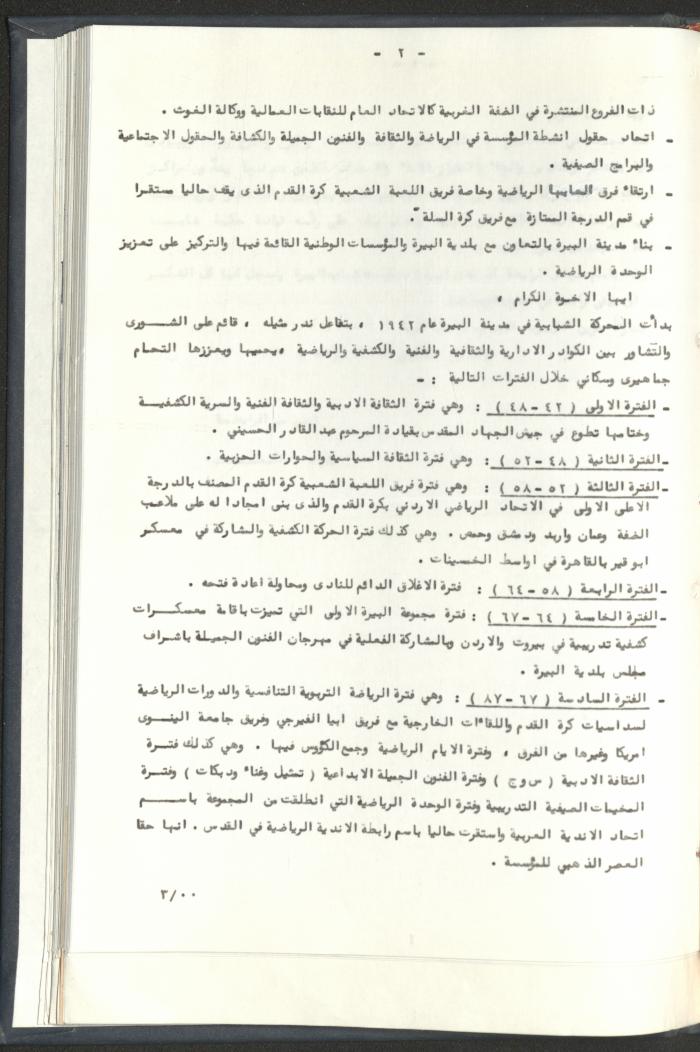 Correspondences of the Sport Clubs League, Jerusalem, 1987-94