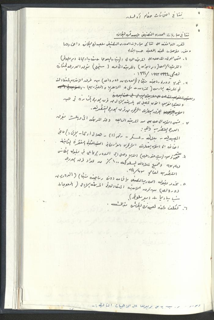 Correspondences of the Sport Clubs League, Jerusalem, 1987-94