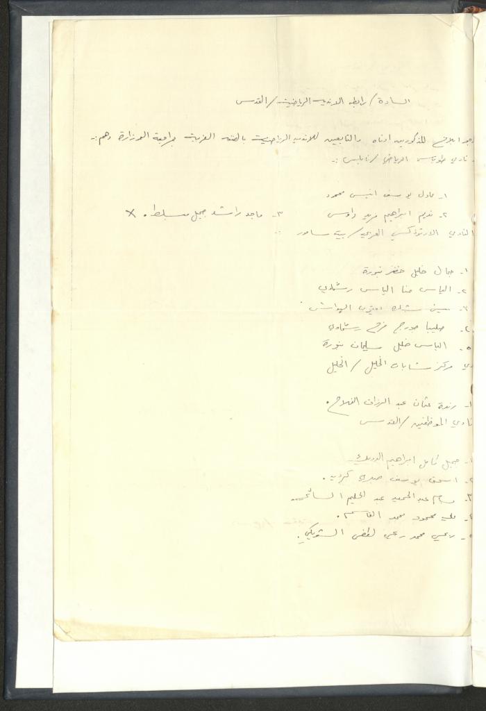 Correspondences of the Sport Clubs League, Jerusalem, 1987-94