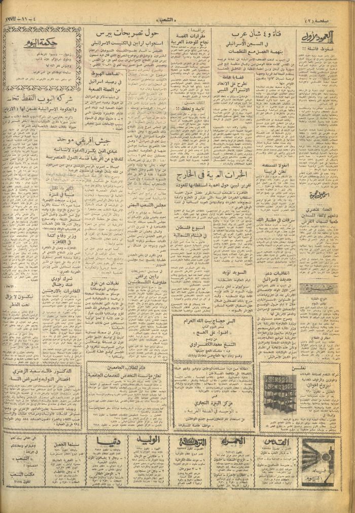 Issue 683 of Asha'b Newspaper, 4 November 1974