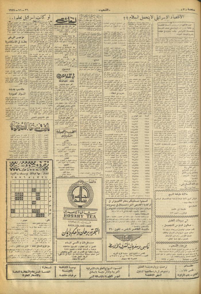 Issue 701 of Asha'b Newspaper, 26 November 1974
