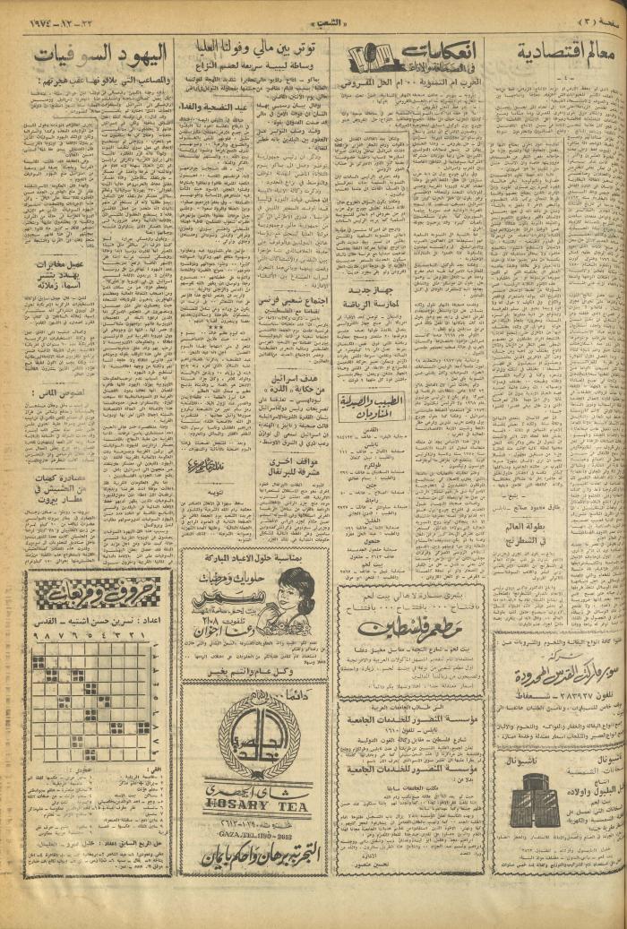 العدد 723 من جريدة الشعب، 22 كانون الأول 1974

