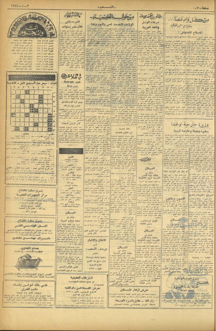 Issue 500 of Asha'b Newspaper, 2 April 1974
