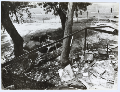 آثار قصف المدينة الرياضية، بيروت، 1985- 1987