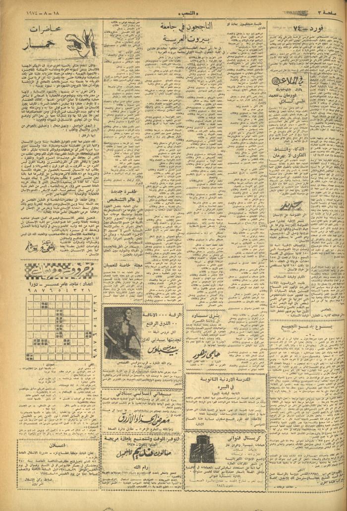 العدد 618 من جريدة الشعب، 18 آب 1974
