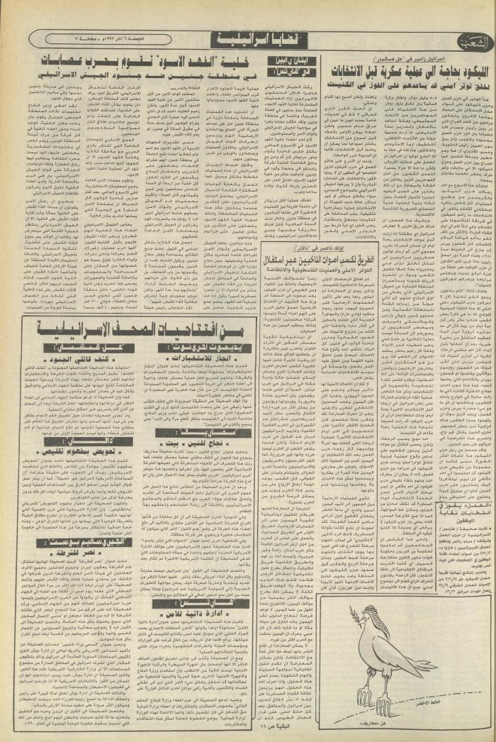 العدد 6351 من جريدة الشعب، 6 آذار 1992
