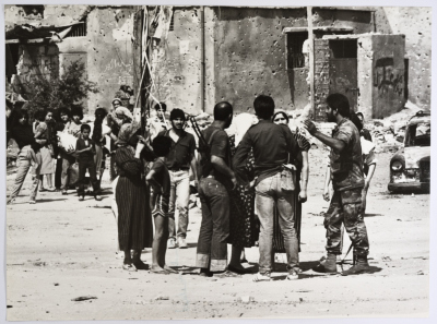 Armed Men with Inhabitants of Burj al-Barajneh Camp, 1985- 1986