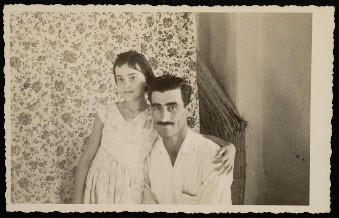 Hanna Ibrahim with his Daughter Roya, al-Baneh - al-Jalil, the 1960s