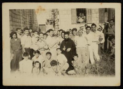 Hanna Ibrahim with a Group of People, 1960s