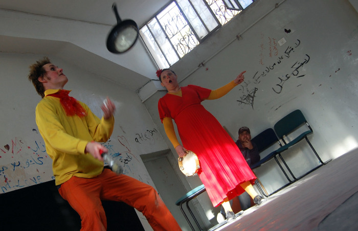 A Glimpse of a Performance by a Belgian Circus Troupe Hosted by the Palestinian Circus School	