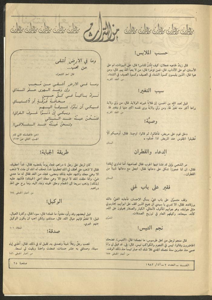 العدد الثاني من مجلة الغد، آذار 1983
