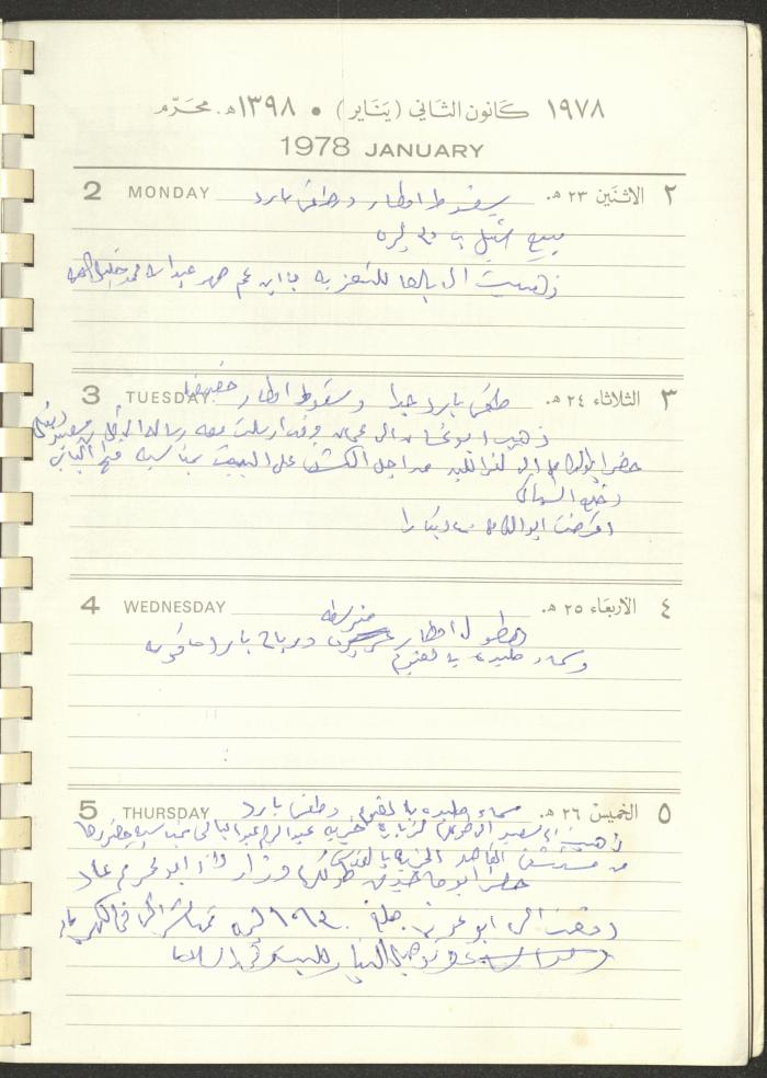 Arab Bank Agenda, 1978