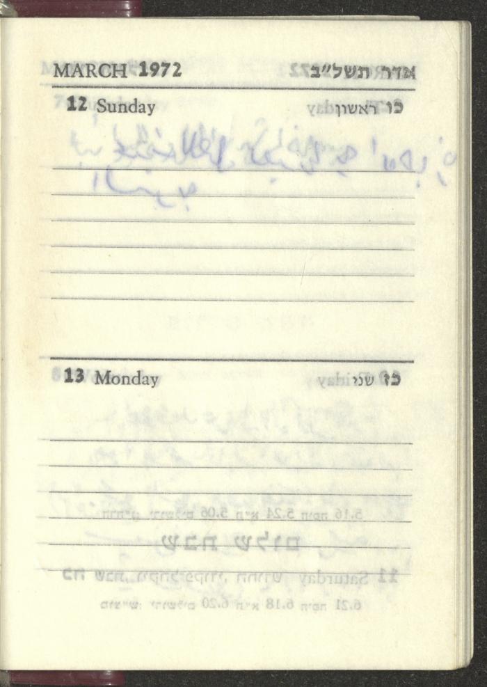 Agenda, 1972 