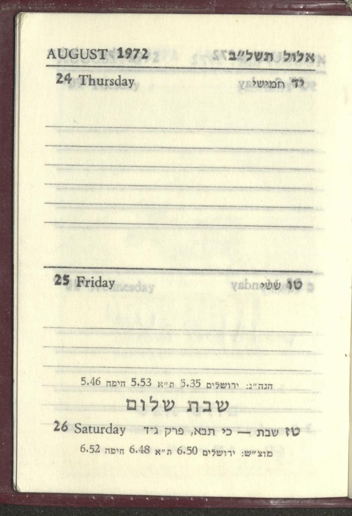 Agenda, 1972 